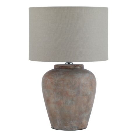 Siena Brown Table Lamp With Linen Shade