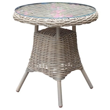 Amalfi Collection Outdoor Bistro Table With Glass Top